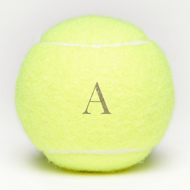 Custom Gold Initial Tennis Balls Tennisbälle (Vorderseite)