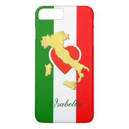 Custom Gold Italy Map Italienisches Flag Telefon F Case-Mate iPhone Hülle