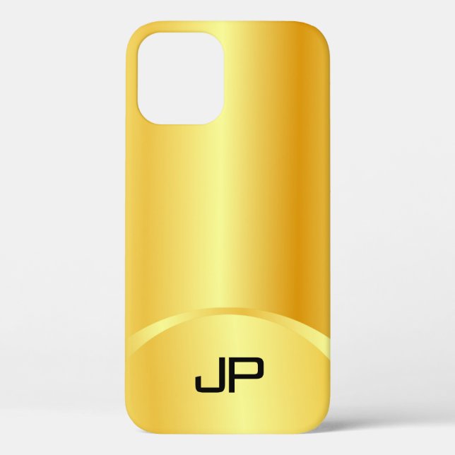 Custom Gold Look Elegante Moderne Monogram Case-Mate iPhone Hülle (Rückseite)