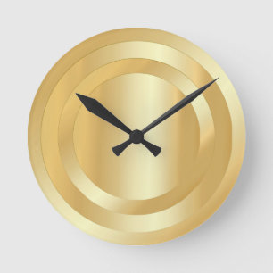 Custom Gold Look Glamorous Trendy Elegant Template Runde Wanduhr