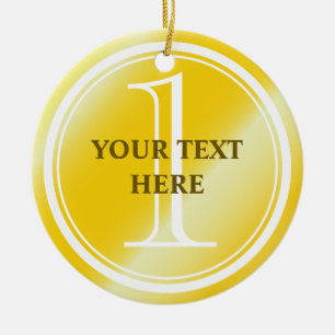 Custom Gold Medal Keramik Ornament für Nummer ein
