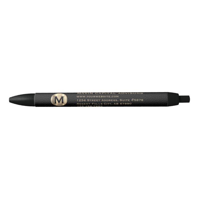 Custom Gold Monogram Business Pen Kugelschreiber (Vorderseite)