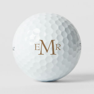Custom Gold Monogram Titleist VI Golf Balls Golfball