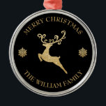 Custom Gold Rentier Merry Christmas Ornament<br><div class="desc">Custom Gold Rentier Merry Christmas Ornament</div>