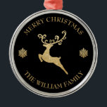 Custom Gold Rentier Merry Christmas Ornament<br><div class="desc">Custom Gold Rentier Merry Christmas Ornament</div>