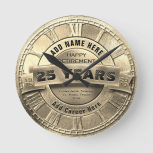 Custom Gold Retirement Award Runde Wanduhr