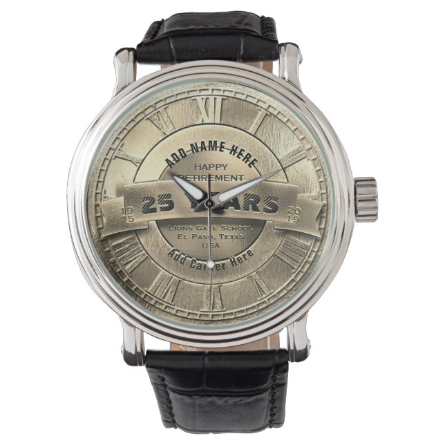 Custom Gold Retirement Watch Armbanduhr (Vorderseite)