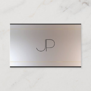 Custom Gold Silver Look Moderne Monogram Elegant Visitenkarte