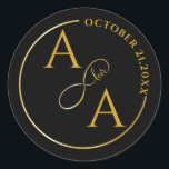 Custom gold Sticker for wedding infinity love<br><div class="desc">Celebrate everlasting love with this elegant custom wedding infinity love sticker. Featuring a timeless infinity symbol combined with a romantic heart motif, this design is perfect for sealing wedding invitations, favor bags, thank-you cards, or gifts. Personalize it with your names, wedding date, or a short message to create a memorable...</div>