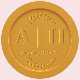 Custom Gold Wax Siegel Initials Wedding Envelope Runder Aufkleber