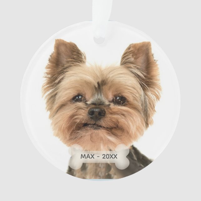 Custom Gold Yorkshire Terrier Dog Foto Ornament (Vorderseite)