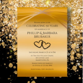 Custom Golden 50 Jahre alt Original Heart Arch Einladung