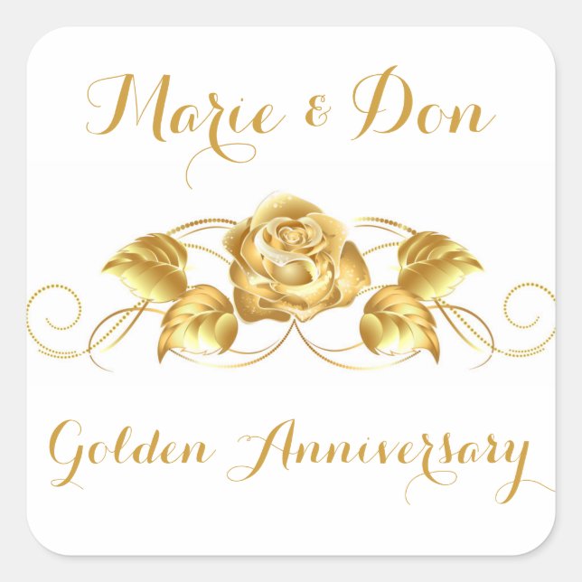 Custom Golden Anniversary Umschlag Aufkleber Stick (Vorderseite)