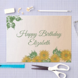 Custom Golden Blume Kunst Ecken Geburtstag Seidenpapier