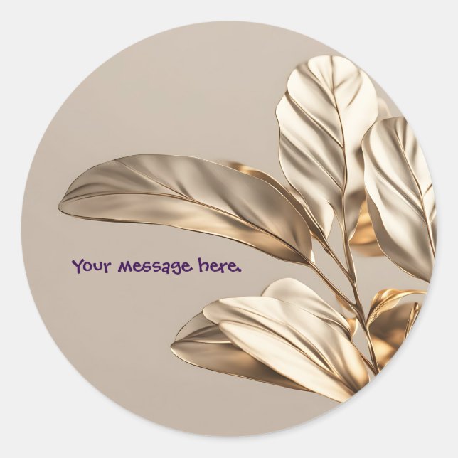 Custom Golden Leaf Stickers (Vorderseite)