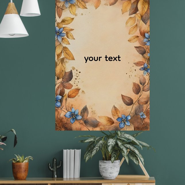 Custom golden leaves is a popular wall  poster (Wohnzimmer 1)
