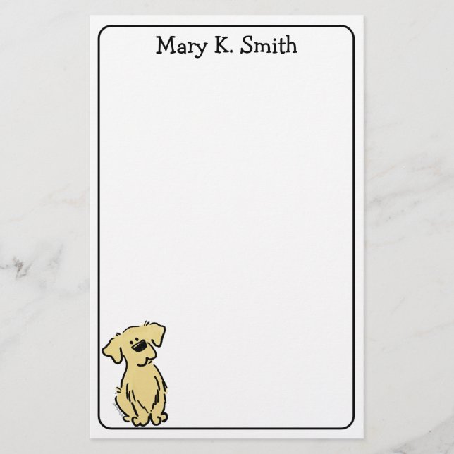 Custom Golden Retriever Puppy Cute Dog Art Briefpapier (Vorderseite)