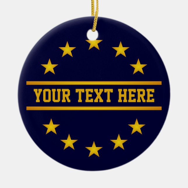 CUSTOM GOLDEN STARS Ziergegend Keramikornament (Vorne)