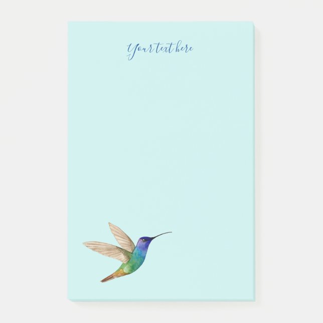 Custom Golden-tails Saphire Hummingbird Post-it Klebezettel (Vorderseite)
