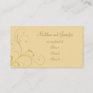 Custom Golden Yellow Wedding Gift Registry Cards Begleitkarte