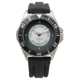 Custom Golf Ball Mens Sport Golfer Grün Armbanduhr
