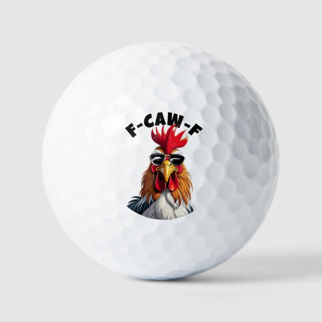Custom Golf Balls Humor - F Caw F Balls Golfball (Vorderseite)