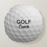 Custom Golf Coach Keepake Rundes Kissen<br><div class="desc">Custom Golf Coach Keepake Kissen: Ein lustiges und anpassbares Rundkissen für begeisterte Golfspieler,  Trainer und Fans! Sie können den Text in: Name,  Team,  Schule,  etc. ändern. - um es für sich und andere zu personalisieren.</div>