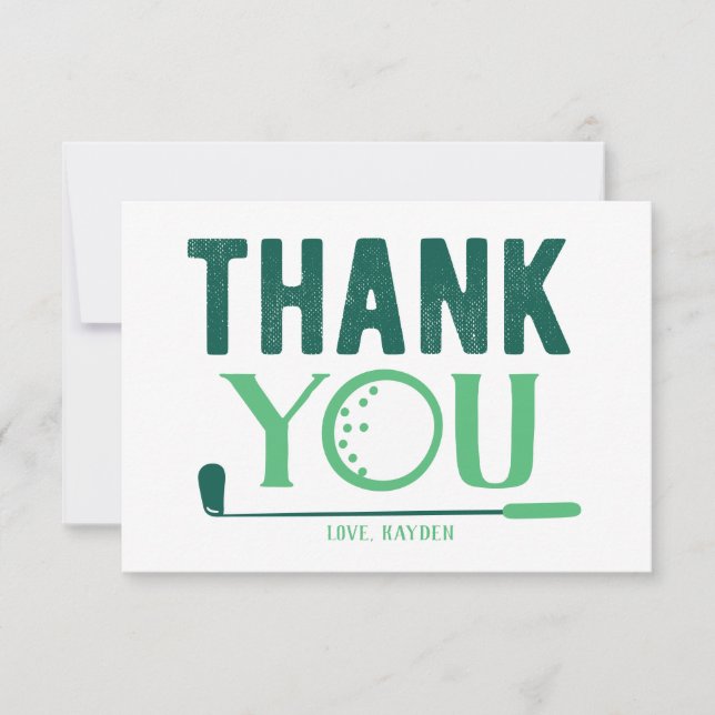 Custom Golf Dankeschön Card Dankeskarte (Vorderseite)