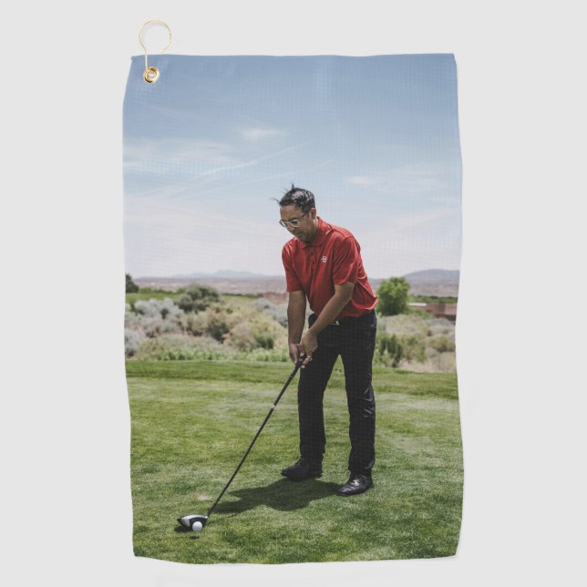 Custom Golf Golfer Foto Golfhandtuch (Vorderseite)