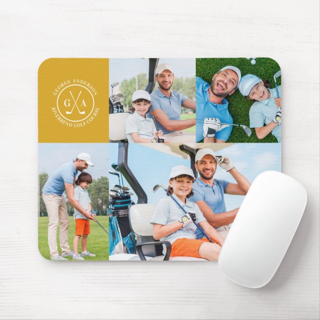 Custom Golf Multi Foto Monogram Vathday Mousepad (Mit Mouse)
