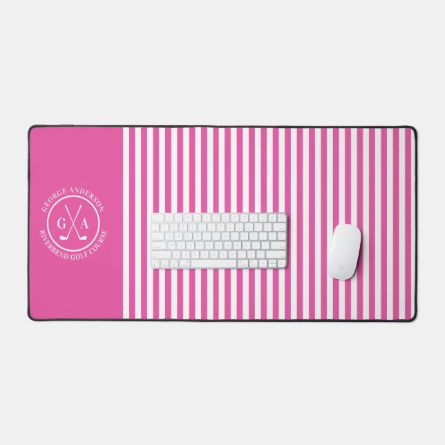 Custom Golf Multi Monogram, einfach gestreift Schreibtischunterlage (Tastatur & Maus)