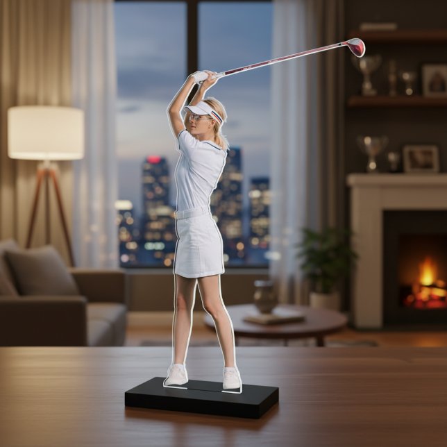 Custom Golf Player Acrylic Fotoskulptur (Custom Golf Player Acrylic Photo Sculpture)