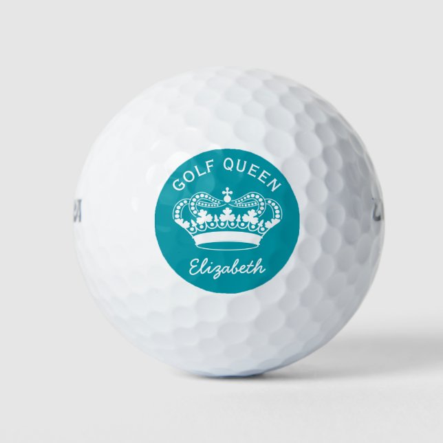 Custom Golf Queen Aquamarin Crown Golfball (Vorderseite)