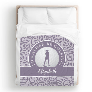 Custom Golf Silhouette Modernes Design Lila Chic Fleecedecke