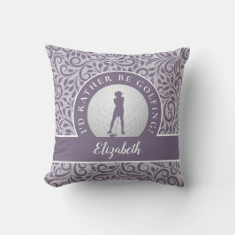 Custom Golf Silhouette Modernes Design Lila Chic Kissen