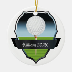 Custom Golf Weihnachtsbaum Keramik Ornament