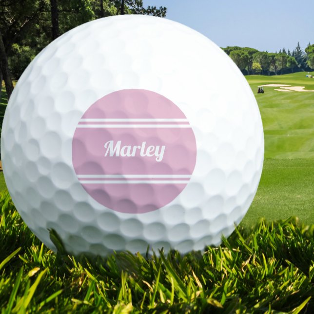 Custom Golfer Classic Name Monogram Pink für sie Golfball (Custom Golfer Classic Name Monogram Pink For Her Golf Balls)