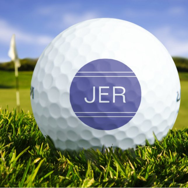 Custom Golfer Mit Monogramm Initials Periwinkle Bl Golfball (Custom Golfer Monogrammed Initials Periwinkle Blue Golf Balls)