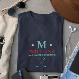 custom golfer monogram . tee with name