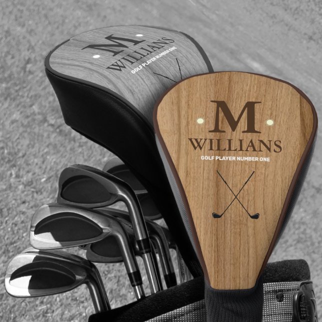 Custom Golfer's Monogram on Imitats Wood Golf Headcover (Von Creator hochgeladen)