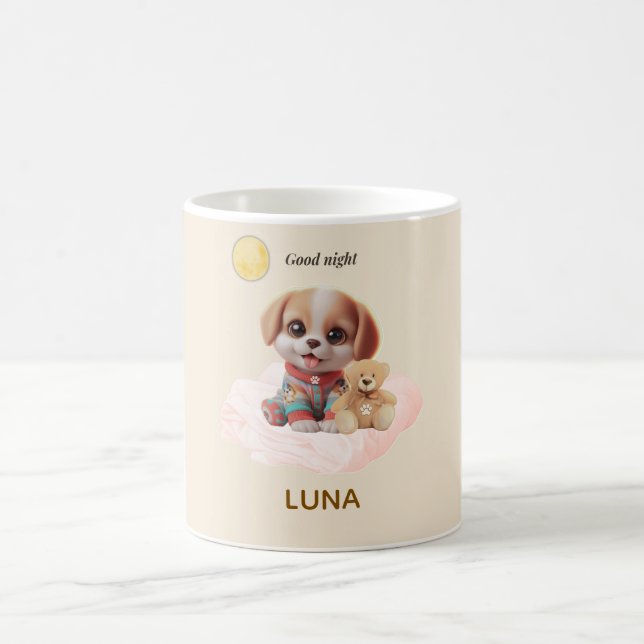 Custom Good Night Puppy Mug Kaffeetasse (Mittel)