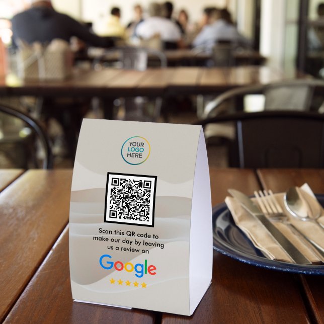 Custom Google Review QR Code Acrylic Table Sign Tischaufsteller (In Situ (Restaurant))