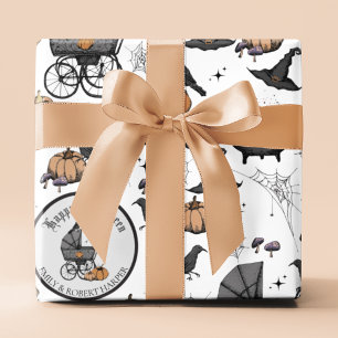 Custom Goth Baby Carriage Halloween Geschenkpapier