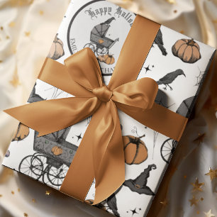 Custom Goth Baby Carriage Halloween Geschenkpapier