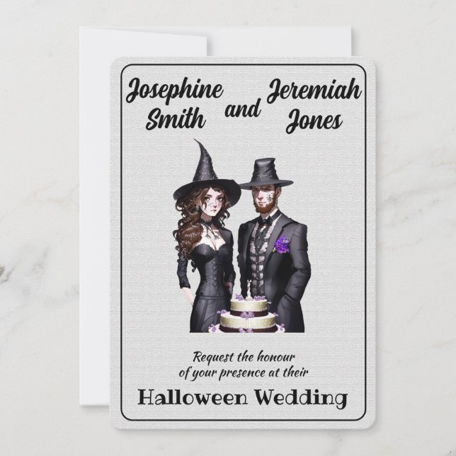 Custom Gothic Halloween Hochzeit Einladung (Vorderseite)