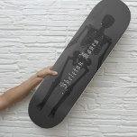 Custom Gothic Skeleton Skateboard<br><div class="desc">Entfesseln Sie Ihren inneren Rebell mit diesem schwarz-grauen Skeleton Skateboard. Es ist nicht nur irgendein Forum, es verdient deinen Namen darauf. Also, machen Sie es zu Ihrer nächsten Fahrt.</div>