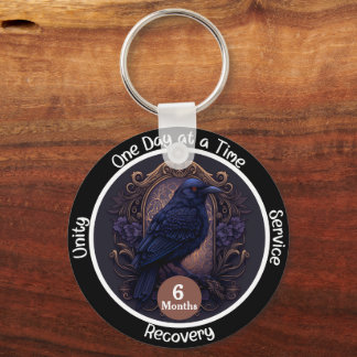 Custom Gothic Sobriety Meilenstein Geschenk Schlüsselanhänger