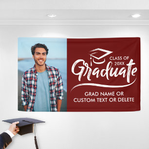 Custom Grad Foto School Colors Moderner Abschluss Banner