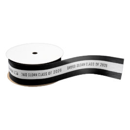 Custom Graduate Ribbon | Black White Ripsband
