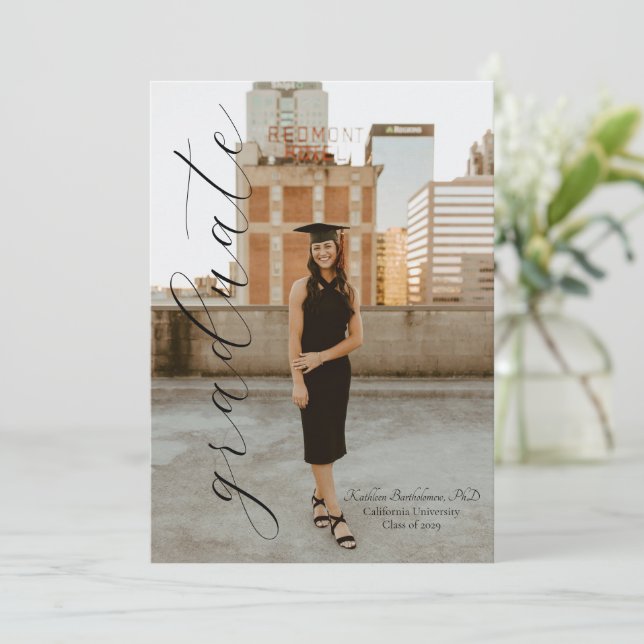 Custom Graduation Announcement & Party Invitation  (Debout devant)